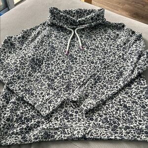 Joules funnel neck sweatshirt floral light gray/navy